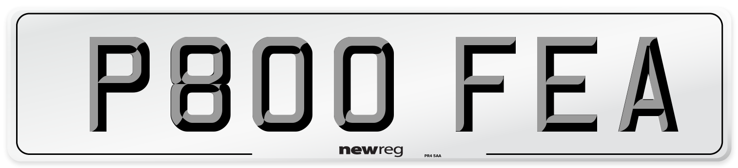 P800 FEA Number Plate from New Reg